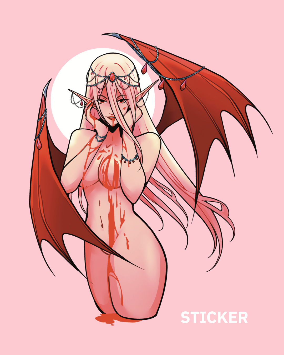 Crimson Vampire Vinyl Sticker