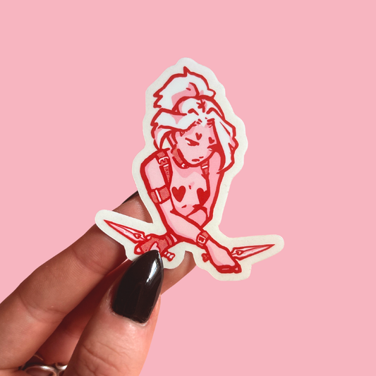 Heart Dagger Vinyl Sticker