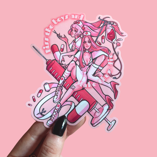 Kiss it Better Nurses Vinyl Sticker