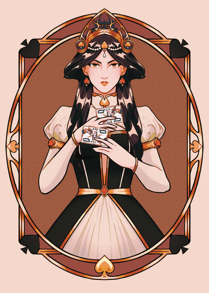 Queen of Spades Double Sided A5 Print
